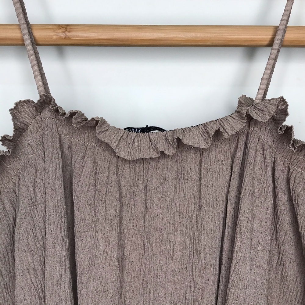 SOLD NWOT Zara Khaki Beige Textured Cami Top Size M - Picture 4 of 11
